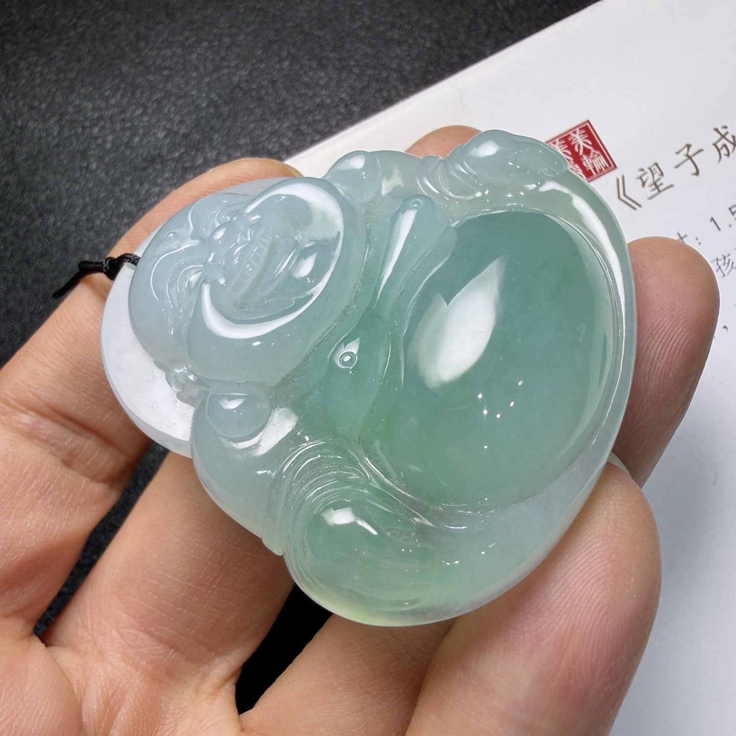 2026天然缅甸翡翠A货冰种佛公挂件裸石晴水弥勒佛i010476
