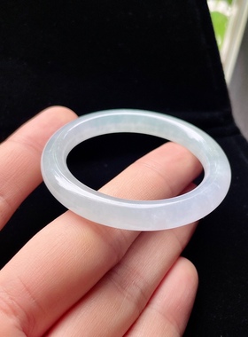 2025天然缅甸翡翠A货冰种白条41圆条手镯宝宝手镯0409JP106