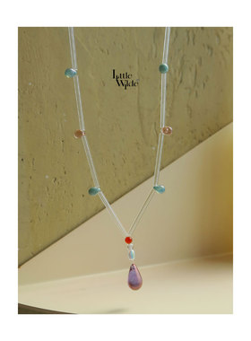 purple rain | littlewilde原创设计琉璃珠多巴胺纯银项链毛衣链