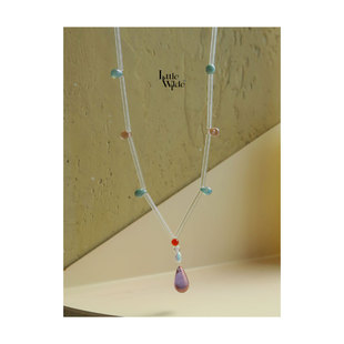 purple rain | littlewilde原创设计琉璃珠多巴胺纯银项链毛衣链