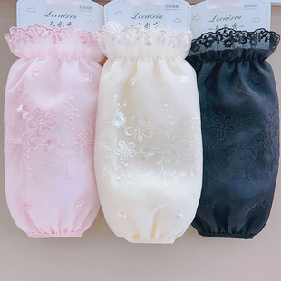 套袖 女款 冬韩版 新款 防尘洋气袖 套长款 百搭羽绒服护袖 头 绣花蕾丝袖