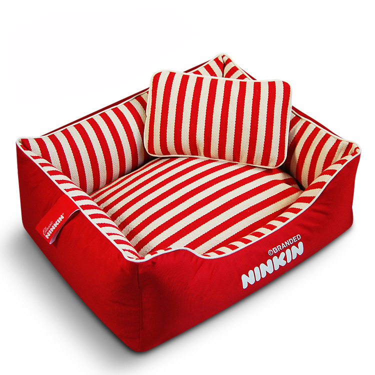 全可拆洗宠物窝 耐咬色织帆布狗窝狗床 泰迪方形狗床四季通用猫窝