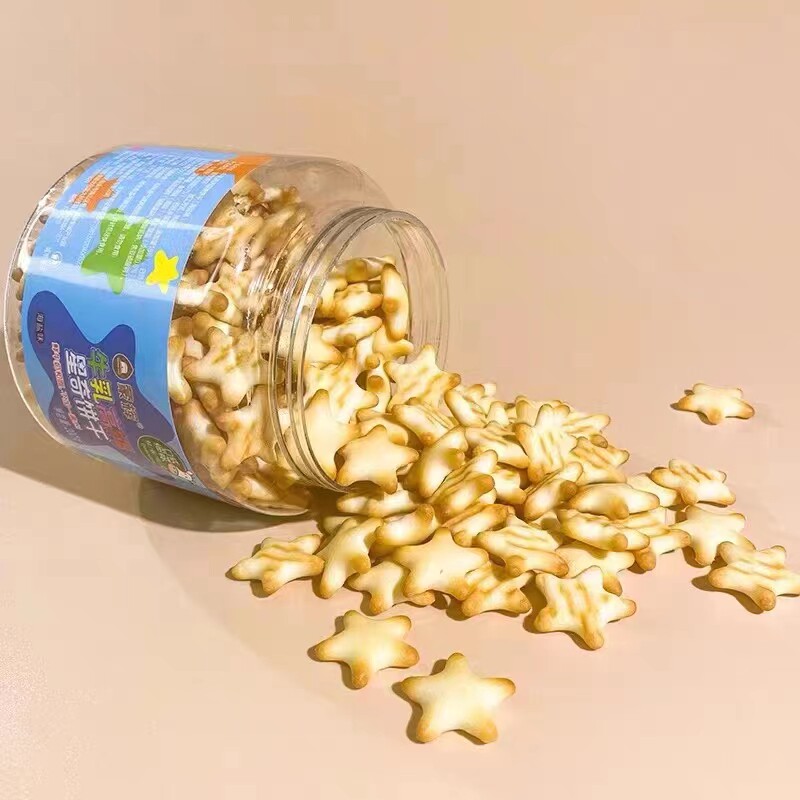 蒙辉200g牛乳高钙星奇饼干海盐原味小圆饼儿童营养充饥休闲小零食