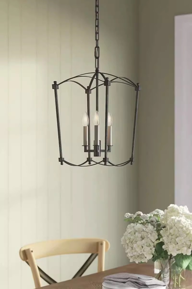 美式乡村简约鸟笼铁艺吊灯家用设计师餐厅网红灯卧室主灯客厅灯具,家装灯饰光源,餐厅吊灯,淘宝优惠券,粉丝福利购,淘宝优惠卷