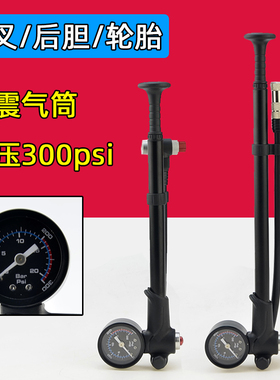 自行车避震器气筒 山地车前叉打气筒 携式充气筒高压手持式300psi