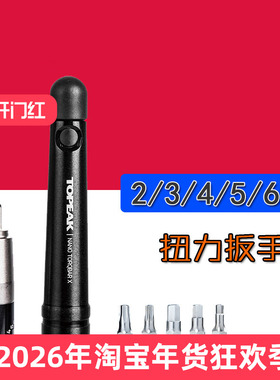 TOPEAK自行车扭力扳手 碳纤车维修工具2 4 5 6nm TT2576 TPS-SP07