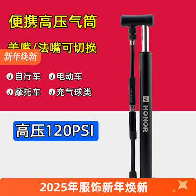 欧耐自行车打气筒便携带气压表