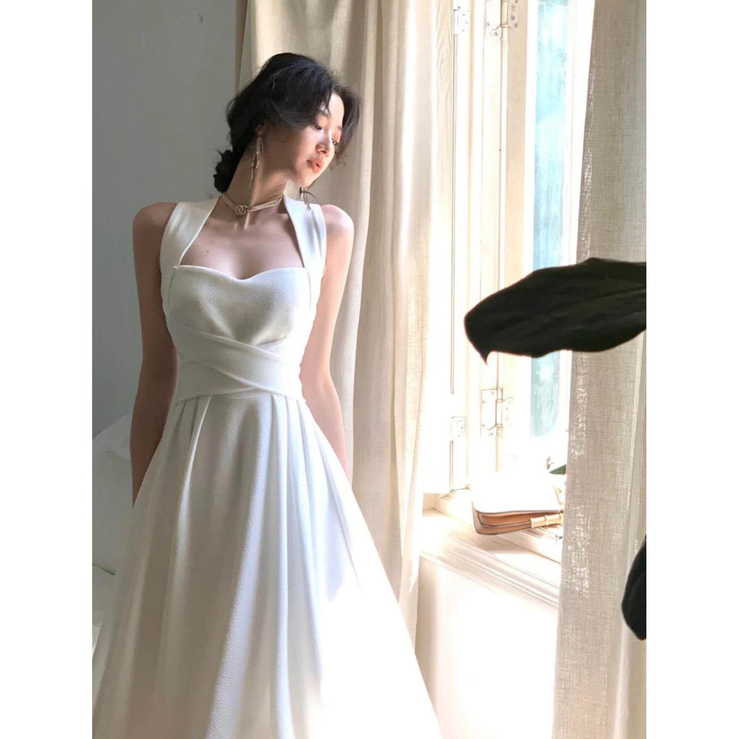 新款裙子修身版连衣裙收腰遮肚子显瘦巨好看气质长裙子绝美2026夏