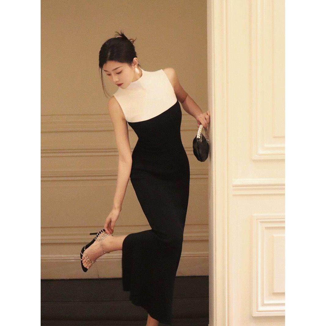 拼接好看连衣裙巨漂亮2026女装针织长裙子名媛气质显瘦百搭显身材