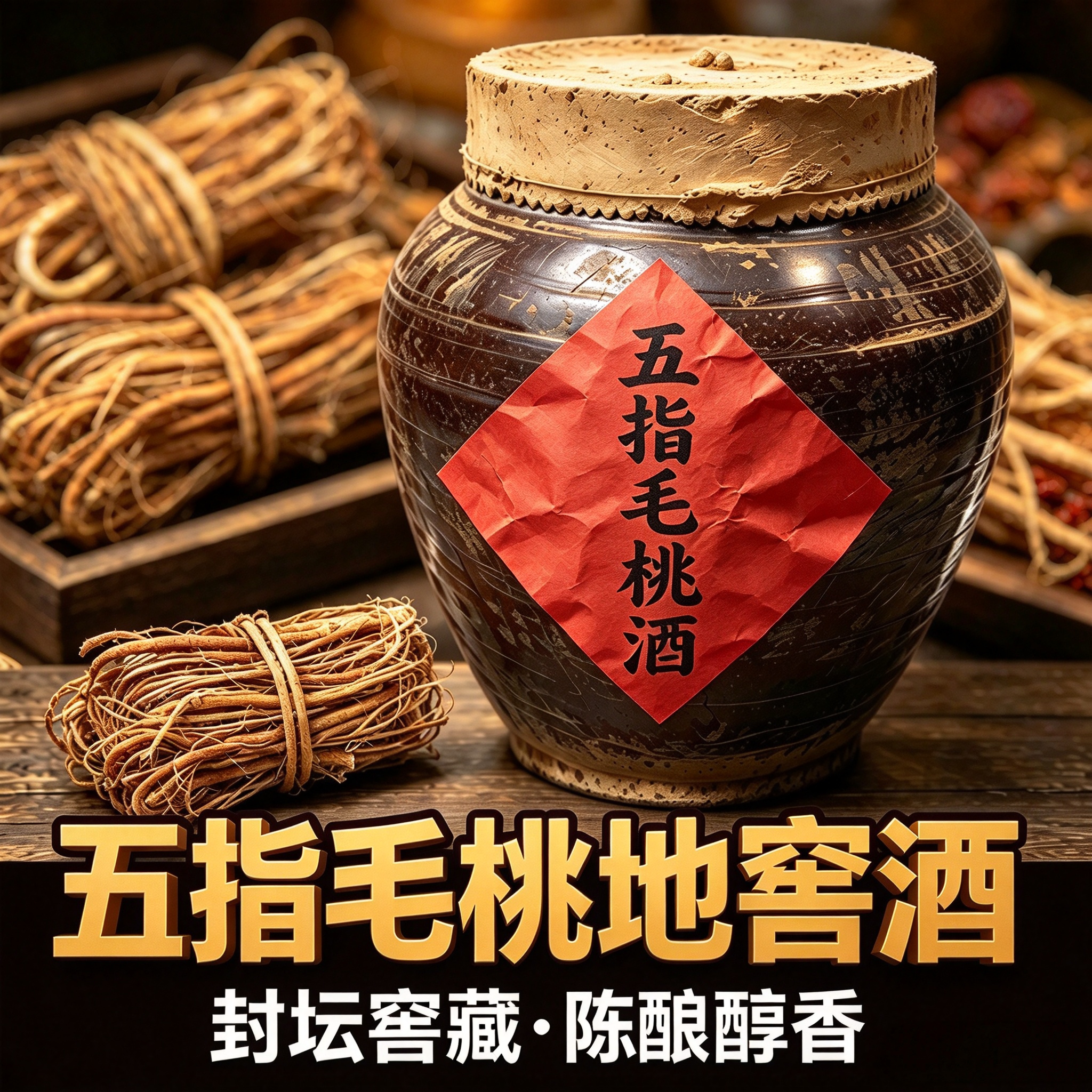 野五指毛桃根酒40度10斤地窖酒