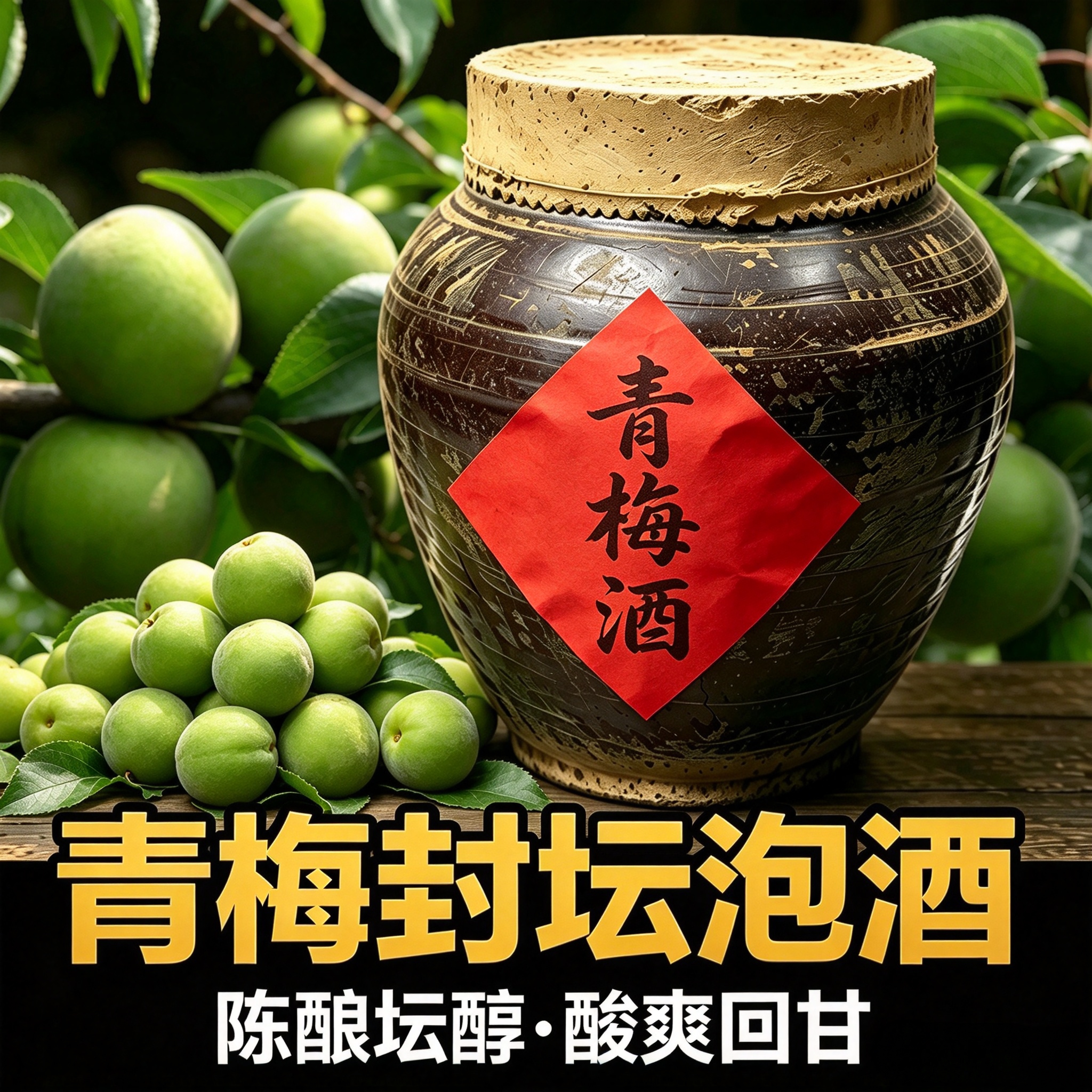 自制青梅地窖酒40度10斤新鲜梅子