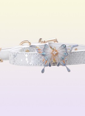 Aura Collar轻奢真皮项圈choker牵引绳PUPPY皂化液蝴蝶水钻女项圈