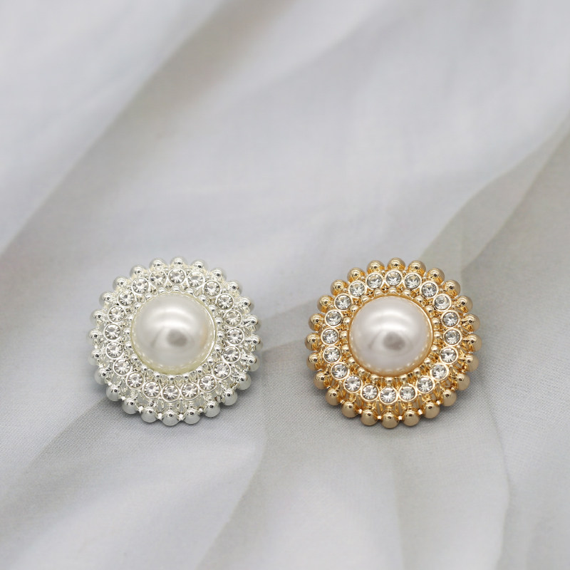 小香风太阳花钻边金属珍珠纽扣高档合金手缝扣子羊绒大衣外套钮扣,居家布艺,纽扣,淘宝优惠券,粉丝福利购,淘宝优惠卷