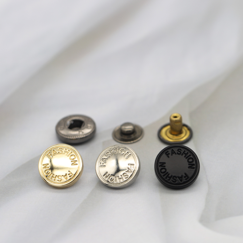 简约英文平面金属四合扣按扣高档羽绒服外套牛仔衣裤纽扣合金摁扣