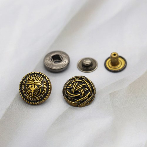 做旧复古金属四合扣按扣高档纽扣百搭羽绒服牛仔外套子母扣摁扣