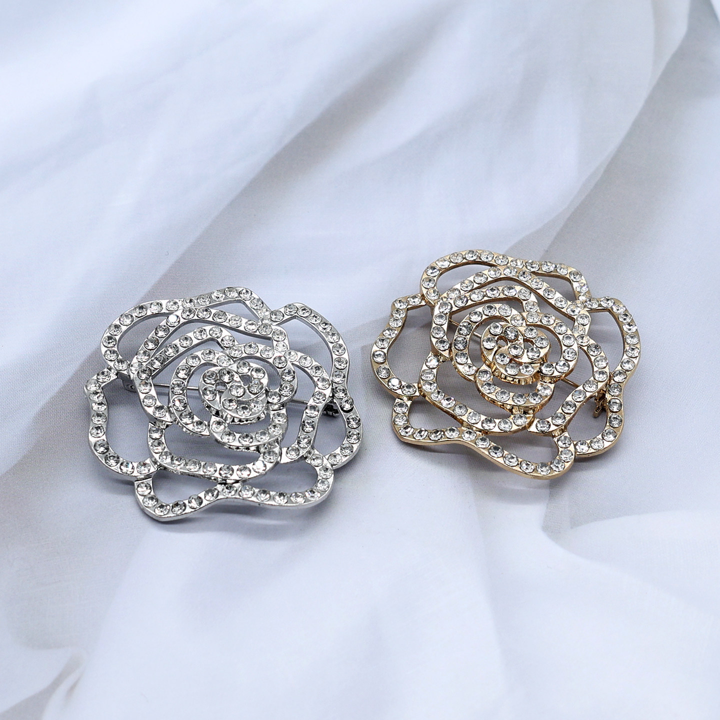 水钻玫瑰花镂空闪钻胸针装饰扣高档配饰晚会婚纱披肩毛衣大胸花扣,居家布艺,纽扣,淘宝优惠券,粉丝福利购,淘宝优惠卷