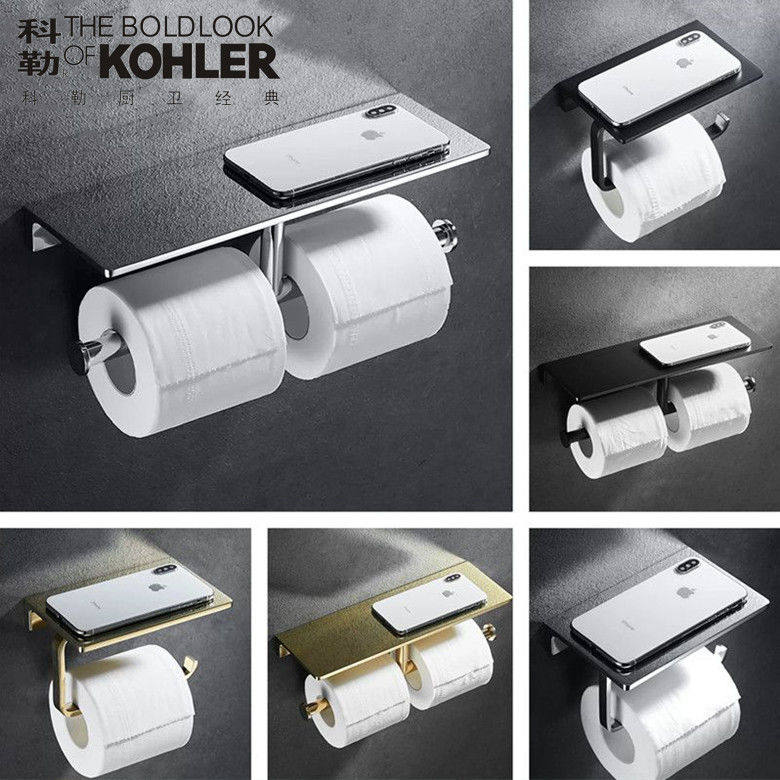 品牌卫生间全铜纸巾架浴室壁挂免打孔厕纸盒酒店工程卷纸器草纸盒