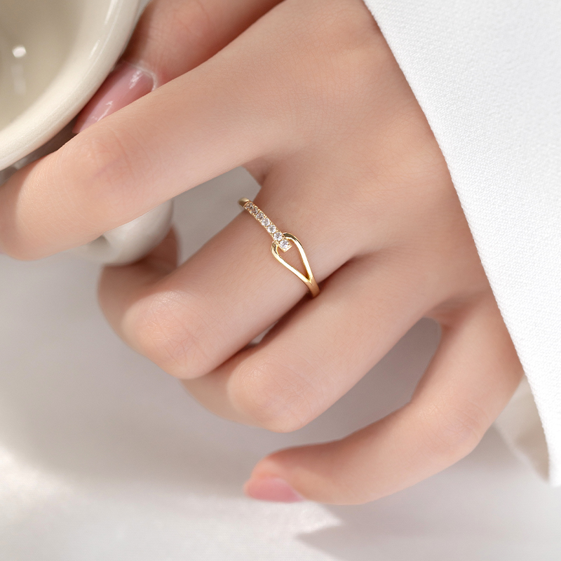 金色小众设计开口戒指女精制时尚