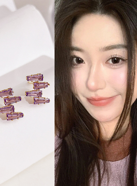 时尚紫色蚊香盘耳夹女无耳洞耳钉春天新款设计感独特轻奢高级耳饰