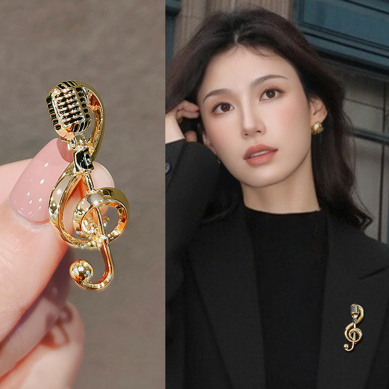 金色音符胸针女款高档精致时尚别针新款轻奢小众设计独特艺术配饰,饰品/流行首饰/时尚饰品新,胸针,淘宝优惠券,粉丝福利购,淘宝优惠卷