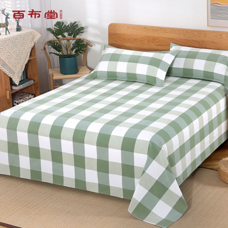 百布堂纯棉老粗布床单透气吸湿不褪色不起球家纺双人加厚网红被单