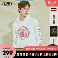PLORY Осенняя толстовка с капюшоном подходит для мужчин и женщин, на удачу, с вышивкой, для влюбленных