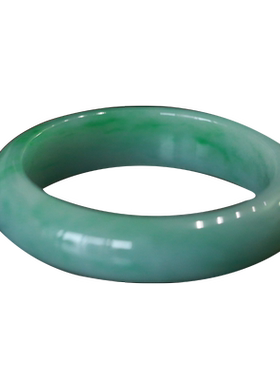 绾青丝冰糯种正圈带证书玉镯子