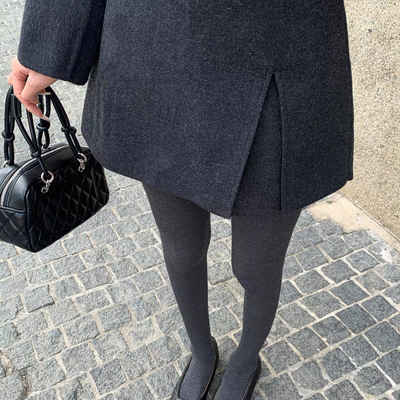 Y.JIA 伊嘉-设计感简约百搭显瘦A字毛呢短裙裙裤5811-55