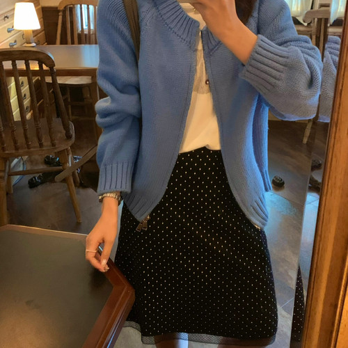 SUSAN-颜色美到纠结早秋软糯双拉链韩系慵懒松弛感保暖毛衣6291s