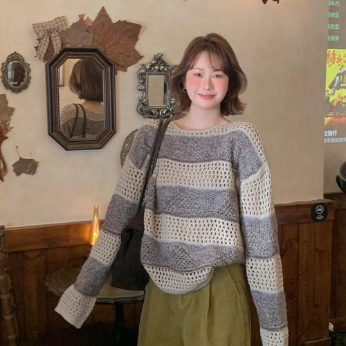 ower April（FA）-头毛衣松弛感穿搭长袖休闲风上衣女针织衫97000