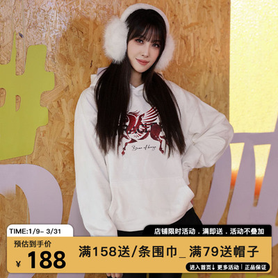 送围巾/限量100件】MIRACLEKILL2026春夏新款马年限定款连帽卫衣