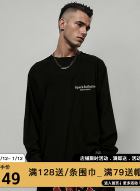 MIRACLE KILLxSPARK INFINITE联名款2025立体反光下摆开叉长袖T恤