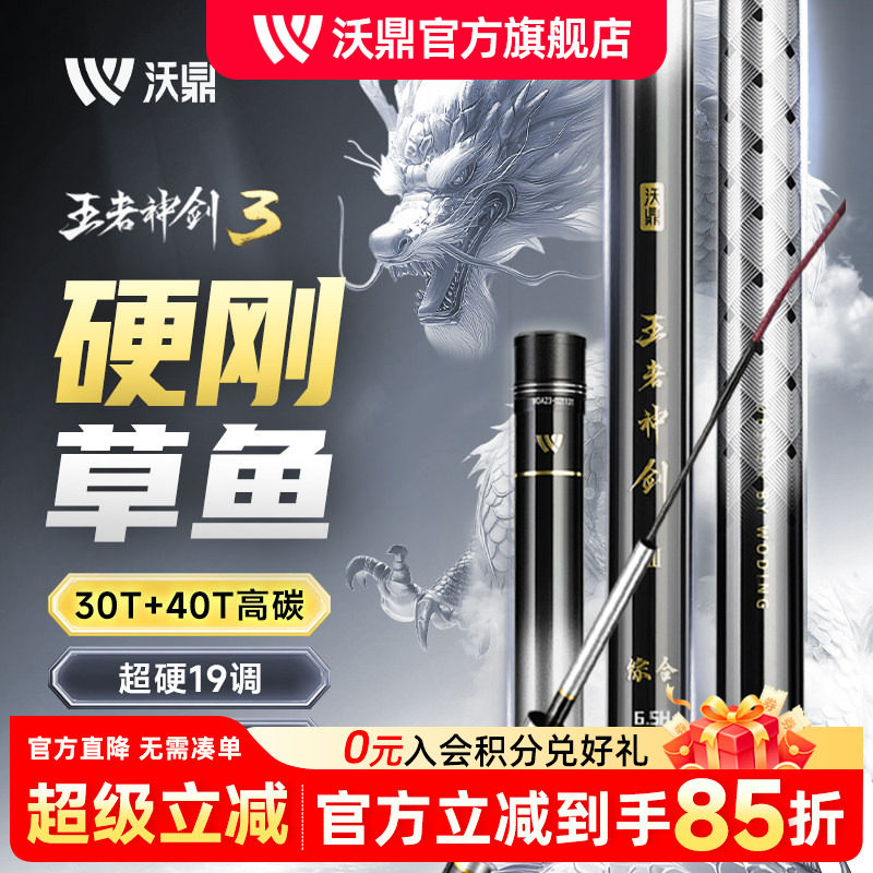 沃鼎草鱼竿王者神剑三代轻量大物图片
