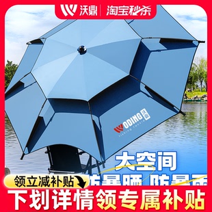 沃鼎钓鱼伞2025新款户外专用钓鱼遮阳伞加厚防晒防暴雨拐杖大钓伞