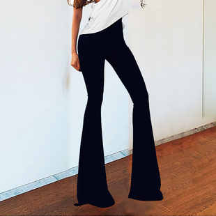 秋季新款演出服阔腿鱼尾裤走秀加长裤百搭修身显瘦垂感大脚喇叭裤