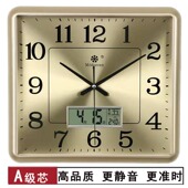 美式 石英钟现代办公室挂 静音扫秒挂钟客厅大钟表夜光挂墙时钟时尚