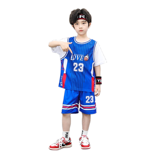 儿童篮球服套装男童篮球衣夏季24号科比短袖湖人23号男孩运动训练