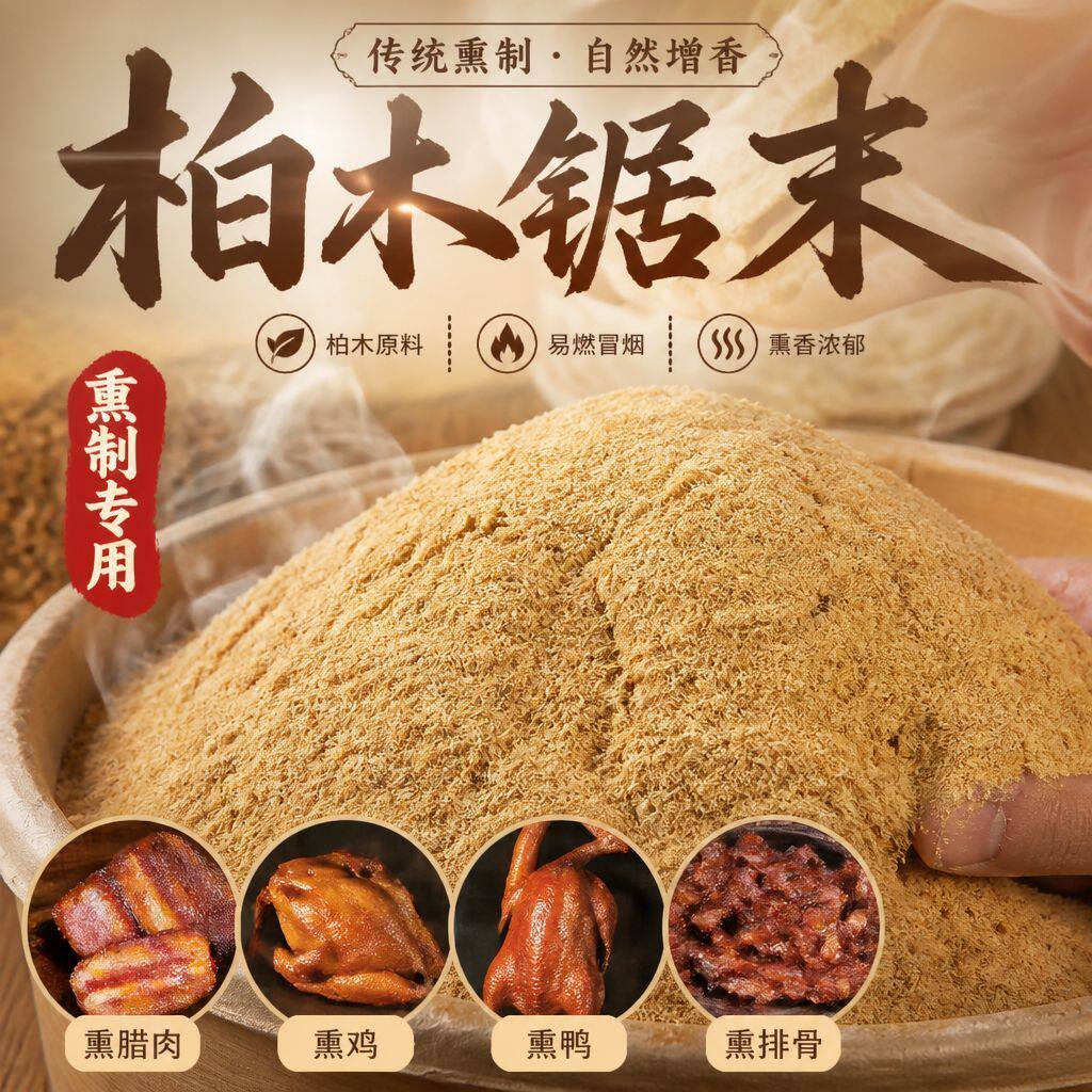 纯天然柏木锯末木屑熏肉专用熏腊肠熏腊肉熏鸡熏鸭熏鱼烟熏香料