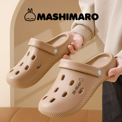 流氓兔踩屎感洞洞鞋女夏季2025新款外穿防滑软底透气包头半拖凉鞋