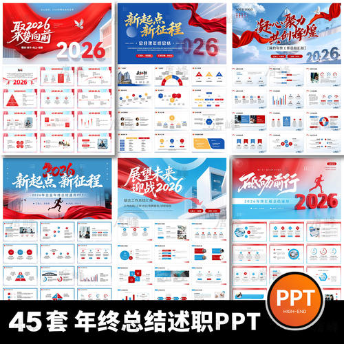 2026年红色大气简约励志风商务年终工作总结述职报告动态ppt模板