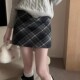 裙裤 毛呢半身裙女秋冬新款 高腰显瘦包臀格纹裙子外穿a字短裙冬季