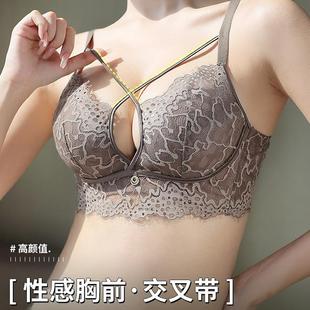加厚馒头杯内衣小胸聚拢显大胸前交叉带性感美胸厚杯文胸5CM70A75