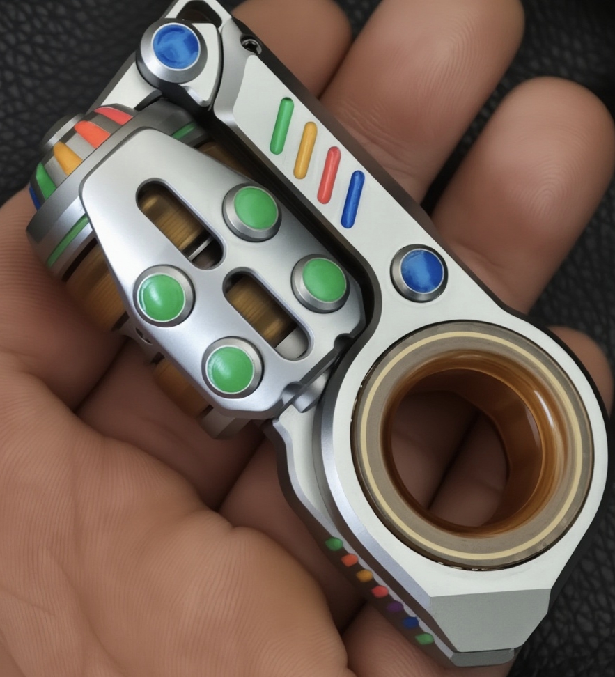 夜光乐派震旦edc解压玩具音叉推牌不锈钢棘轮甩牌啪啪币解压神器