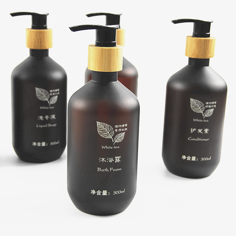 Hotel room 300ml home stay shampoo, shower gel, hand sanitizer and conditioner in stock support OEM customization