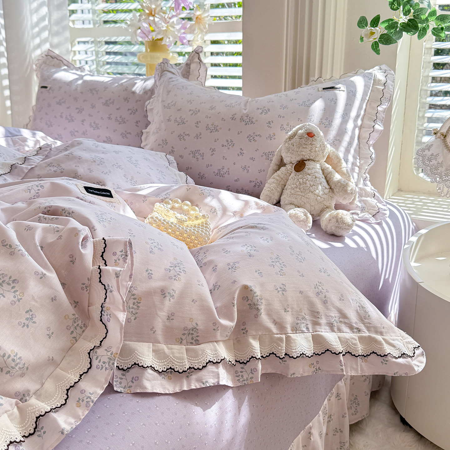 韩版100全棉床上四件套纯棉床单被套2026新款女孩公主风四季通用