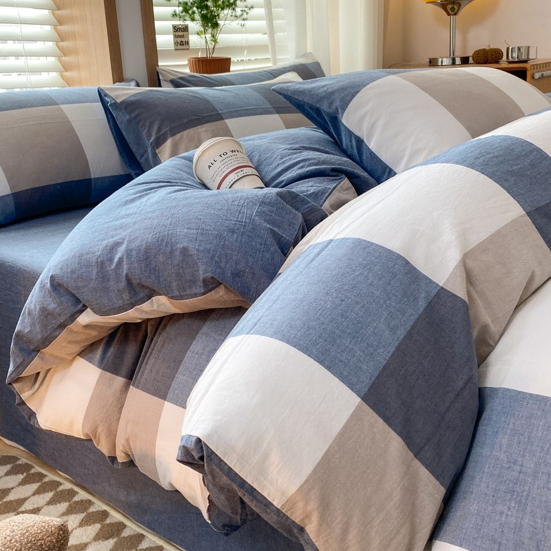 2025新款a类全棉四件套100%纯棉床单被床笠水洗棉学生床上三件套,床上用品,床品套件/四件套/多件套,淘宝优惠券,粉丝福利购,淘宝优惠卷