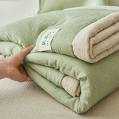 双层纱夏凉被大豆纤维夏被四件套单人宿舍空调被夏季 薄被子可机洗