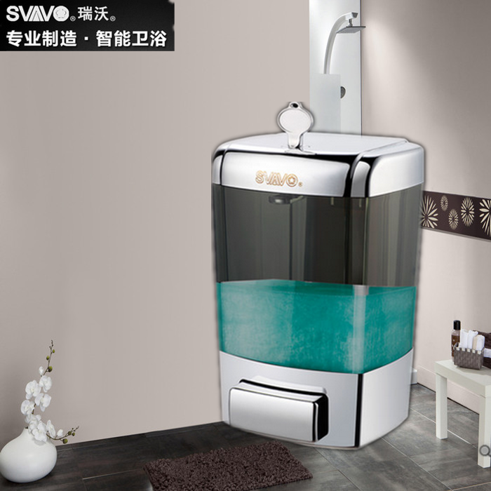 酒店浴室壁挂式手按皂液器卫生间洗手沐浴液盒大容量塑料给皂器