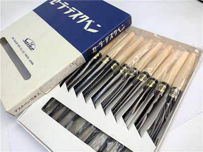 80年代SAILOR写乐镀金尖纤扬钢笔