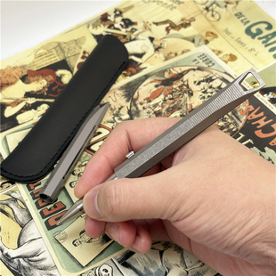 TC4钛合金侧滑伸缩便携式多功能战术笔袖珍圆珠笔解压钛合金笔